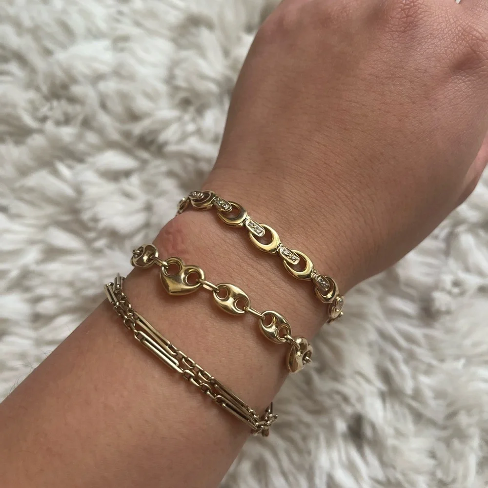 Antique Edwardian 14k yellow gold watch chain 14 inches - Picture 8 of 10